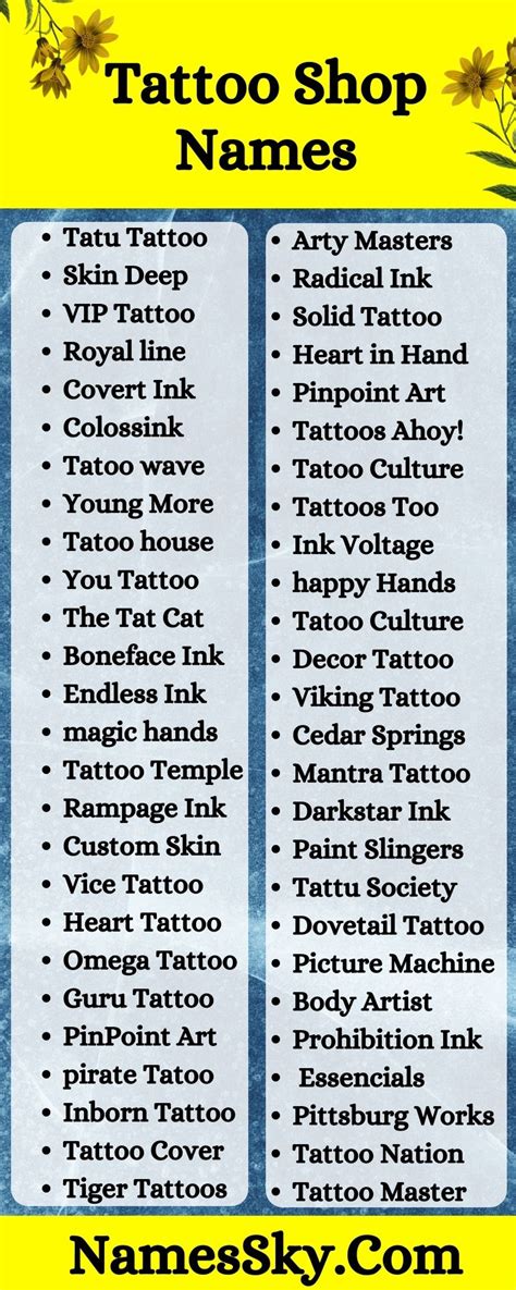 tattoo shop name suggestions|tattoo shop name ideas generator.